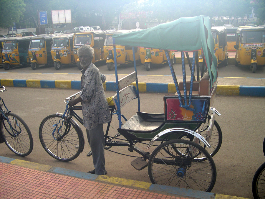 India transportation - pedal-rickshaw