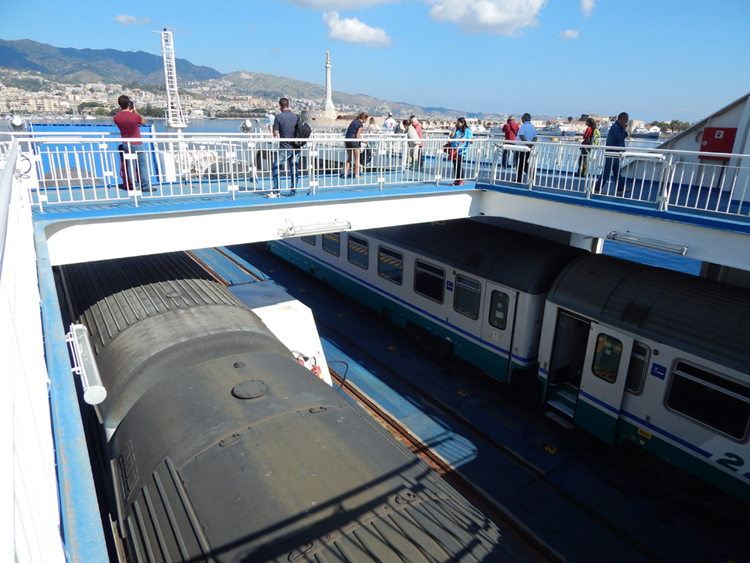 Trenitalia carriages on ferry, Messina