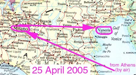 Map - Milano to Venezia - 2005