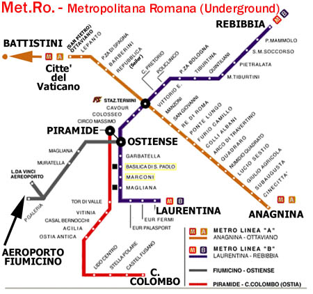 Roma - Met.Ro. map