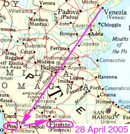 Map - Venezia, Pisa, Firenze - 2005 