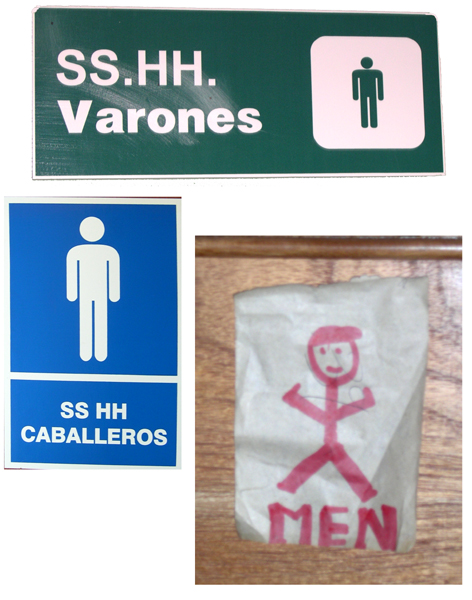 Servicios Hygienicos - Banos - signs on men's rooms