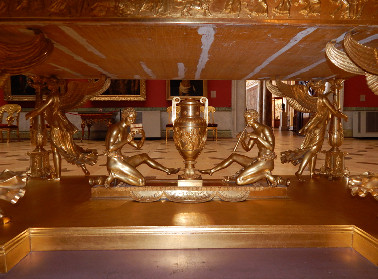St Petersburg - Hermitage, gold sculpture under table