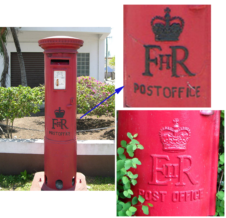 Belize City, Elizabeth II mailbox (modified)