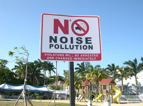 Belize City, No Noise Pollution sign