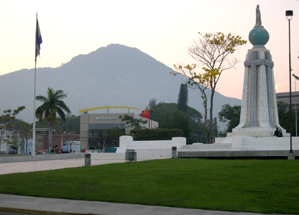 San Salvador, volcano, monument, McDonald's