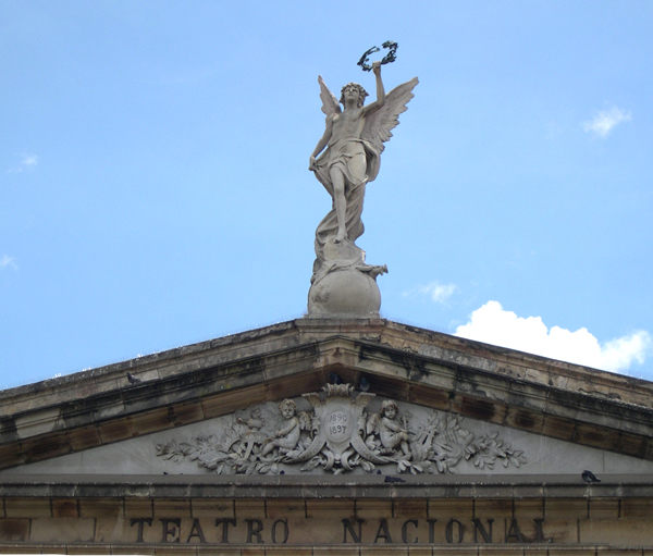 San Jose, Teatro Nacional, top of facade