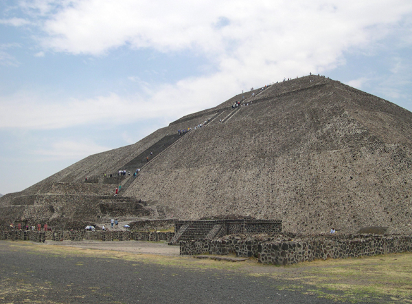 Mexico D.F., Pyramid of the Sun, from Calzada de los Muertos