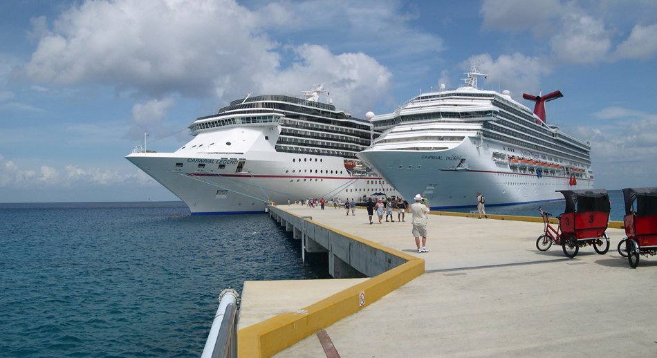 Cozumel - two Carnival Cruise ships docked