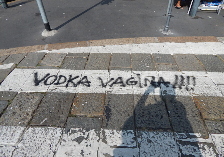 Milano, Porta Romana, Vodka Vagina street graffiti