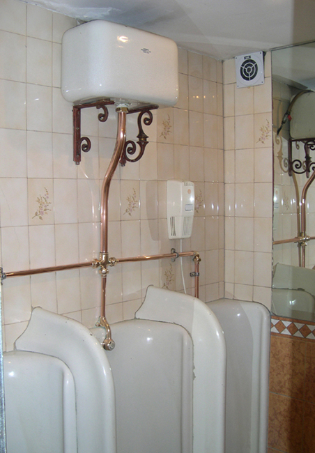 Buenos Aires - Cafe Tortoni men's room plumbing