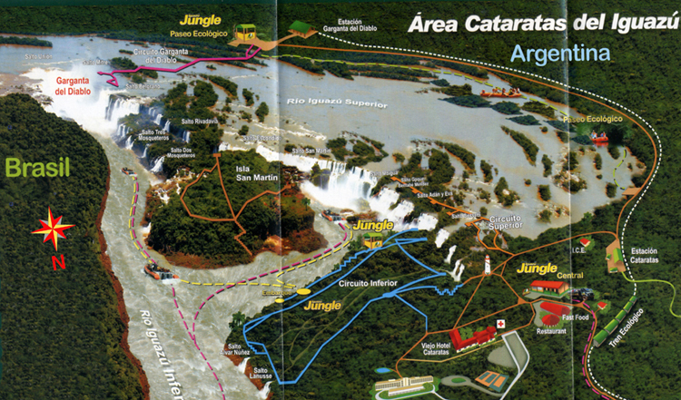 Iguazu Falls - map overview
