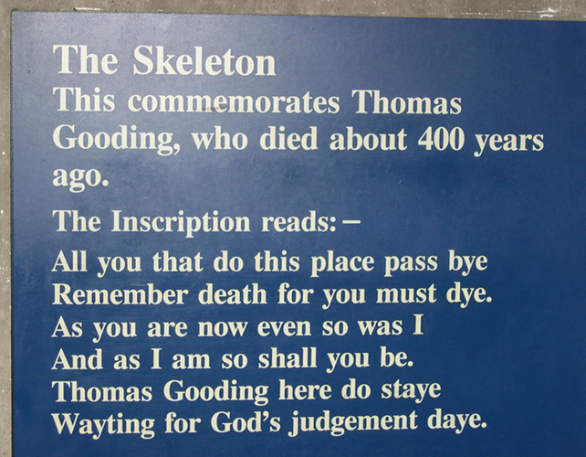 Norwich Cathedral - Thomas Gooding gravestone inscription
