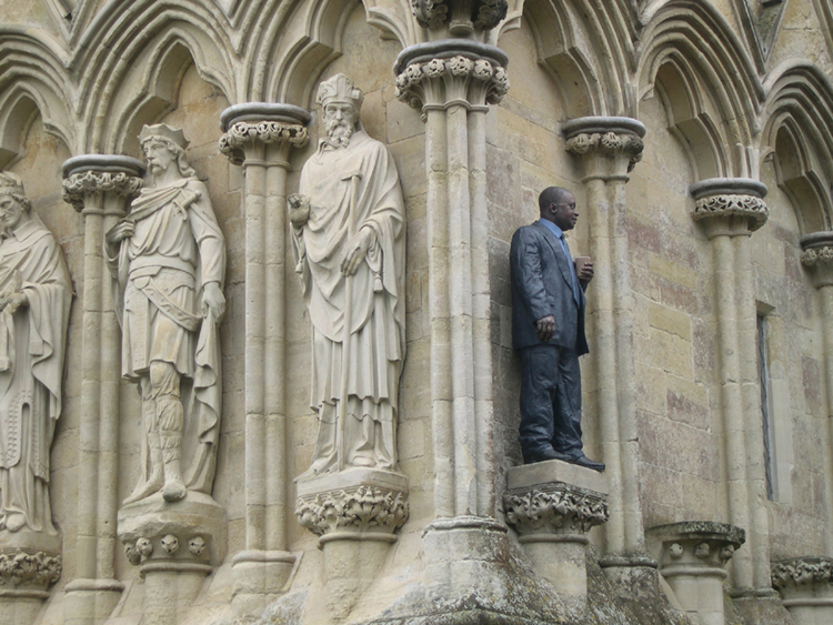 Salisbury Cathedral - Sean Henry sculpture, near West door