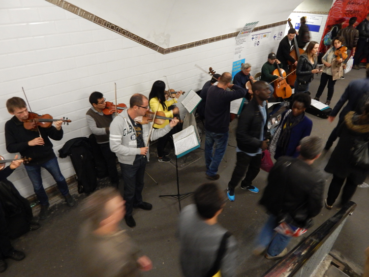 orchestra in Chatelet Metro Station, Paris
