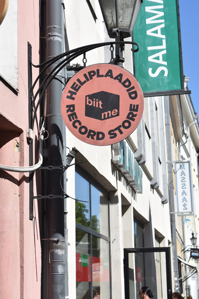 Tallinn - record store with Biit Me sign