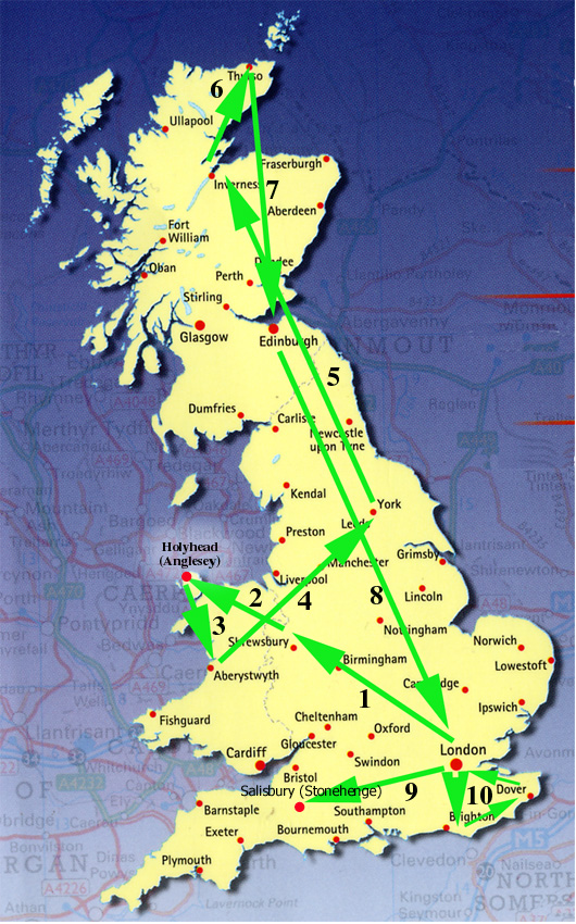 Map - Britain Summer 2008