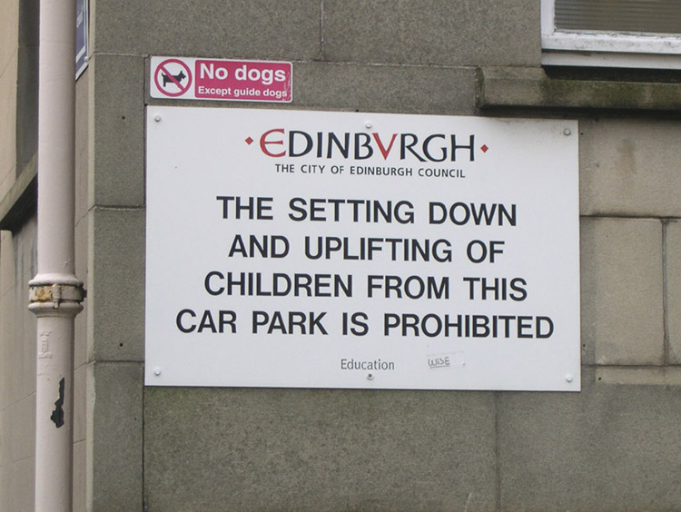 School Car-Park Sign, Edinburgh