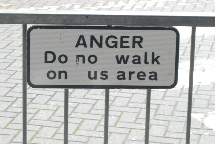 Shrewsbury Anger Sign