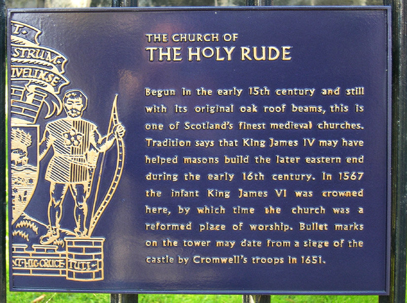 Stirling, Church of the Holy Rude - Sign