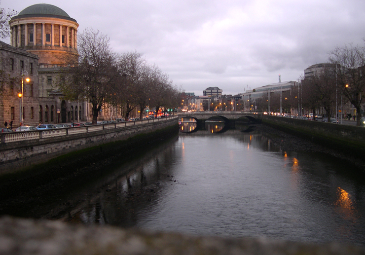 View of River Liffey from Father Mathew Bridge, Dublin