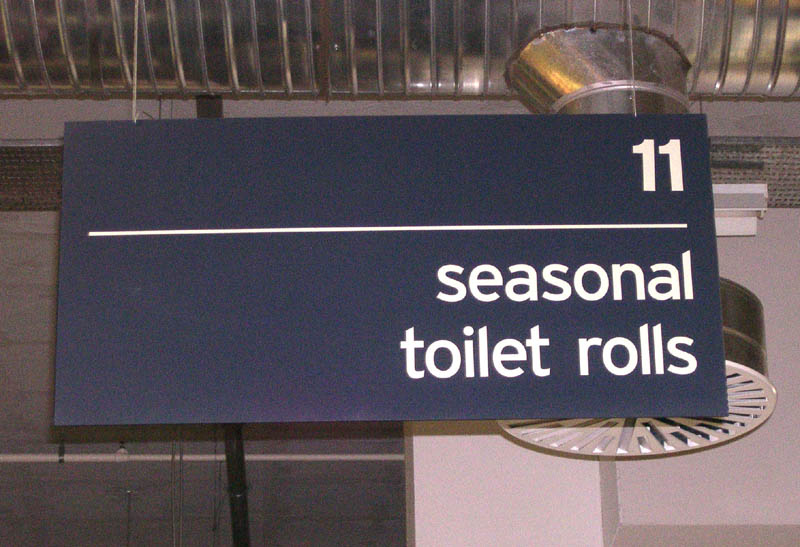 London - Sainsbury's toilet rolls sign