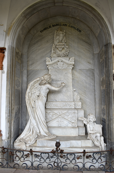 angel writing, Tomba Famiglia Barillari, Cimitero di Ferrara