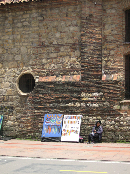 Bogota - Iglesia de San Francisco, close up of side wall