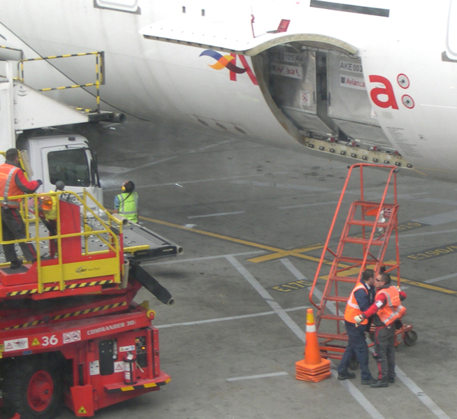 Bogota El Dorado airport - routine pat-down on tarmac