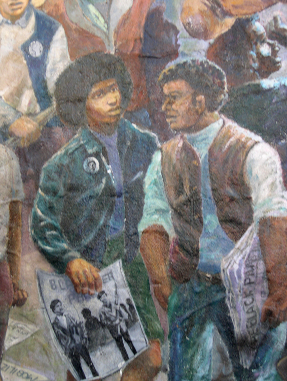mural commemorating 1960s protest era (detail), Berkeley, California