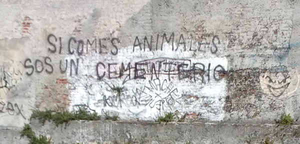 graffiti, outer wall of Cementerio Central, Montevideo
