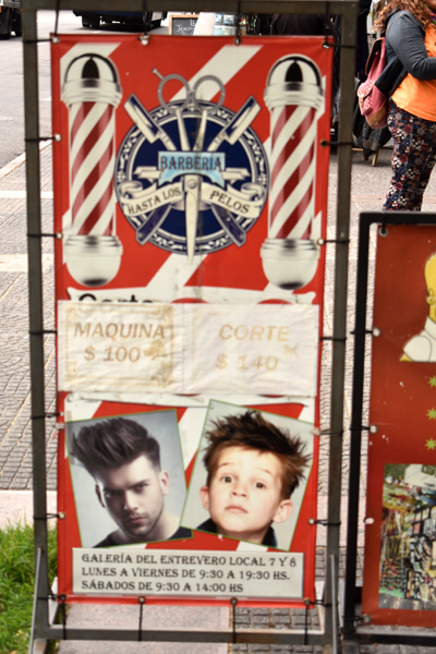 barbershop advertisement - Avenida 18 de Julio, Montevideo