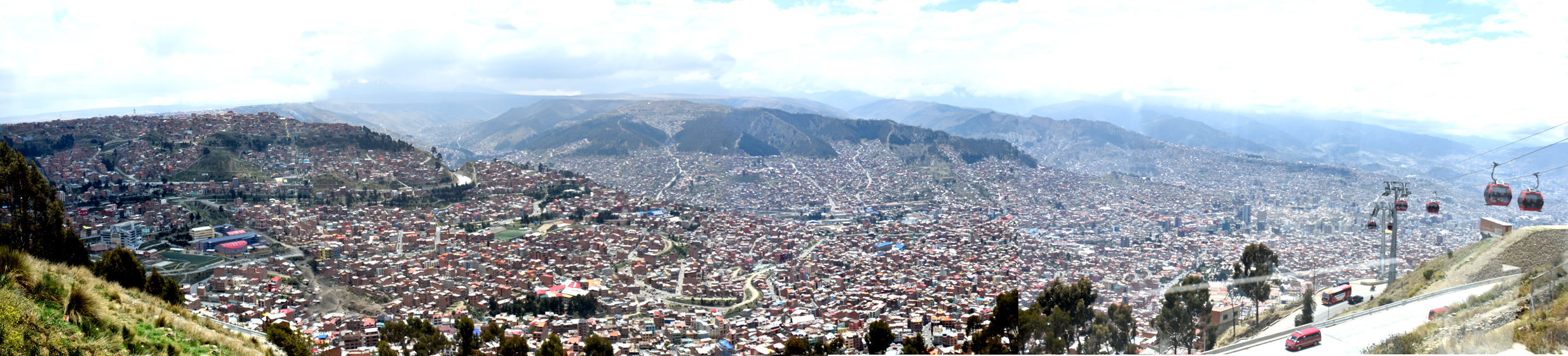 view of La Paz, Bolivia, from El Alto teleferico station