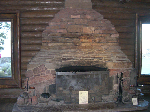 Grand Canyon, fireplace in Bright Angel Lodge History Room